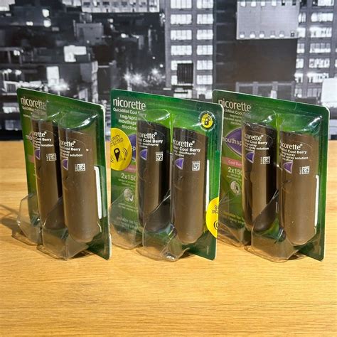 3 X Nicorette Quickmist Cool Berry Mouthspray 6 X 150 Sprays Nicotine