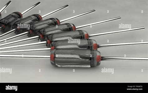 Closeup Macro Set Of Electronic Germanium Diode On A White Background