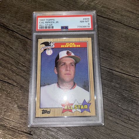 1987 Topps All Star 609 Baltimore Orioles Cal Ripken Jr PSA 8 NM