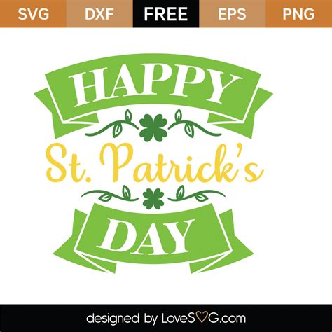 Free Happy St Patricks Day Svg Cut File