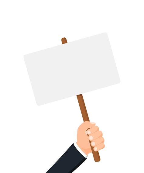 Premium Vector Human Hand Holding Empty Placard For Banner Design