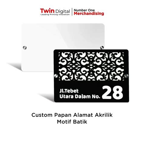 Papan Alamat Akrilik Custom Motif Batik Platform Corporate B B Twin