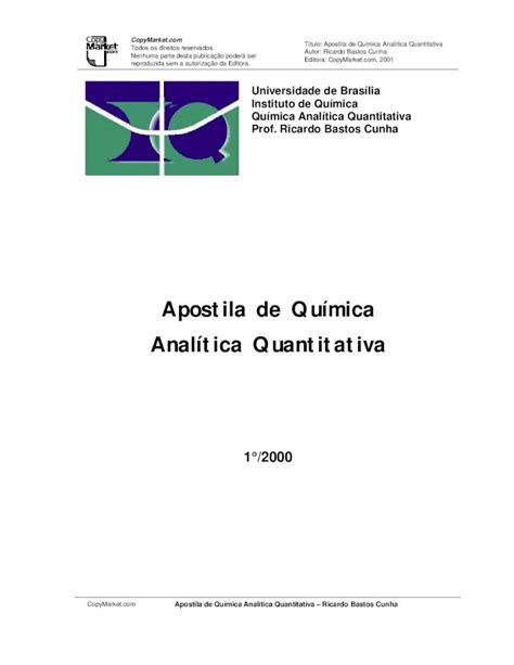 PDF Apostila de Quí mica Analí tica Quantitativa DOKUMEN TIPS