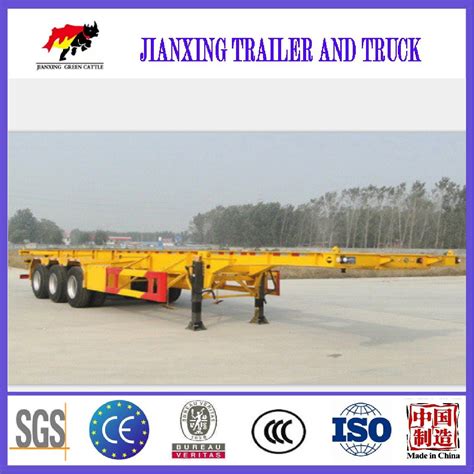 Tractor Trailers Price 3 Axle 40ft 20ft Container Chassis Skeleton Truck Semi Trailer China