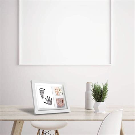 Комплект за бебешки отпечатъци, С рамка за снимки, Бял, 27 x 22 см ...