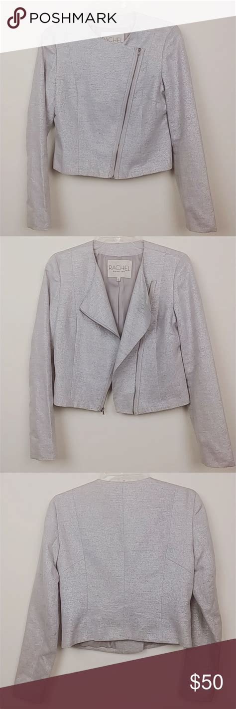 RACHEL Rachel Roy Asymmetric Zip Shimmer Jacket Jackets Clothes