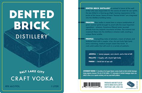 Dented Brick Distillery Premium Craft Well Vodka