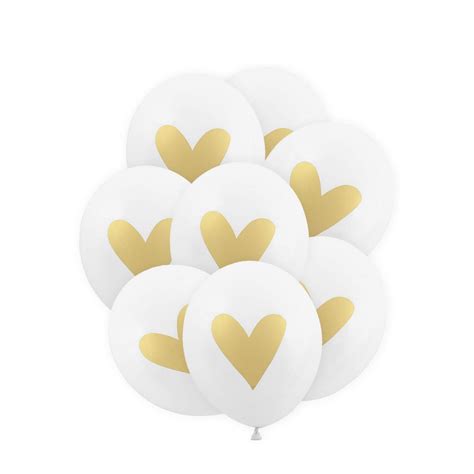 Party Ballons Deko Latex Luftballons Mit Herzen Gold