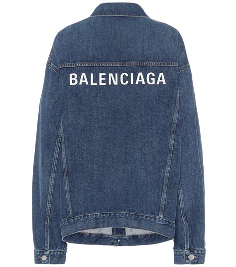 Balenciaga Logo Denim Jacket In Blue Lyst