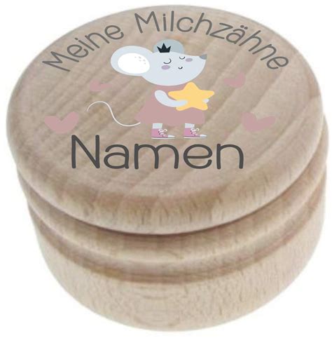 Milchzahndose aus Holz Meine Milchzähne Zahndose mit Namen