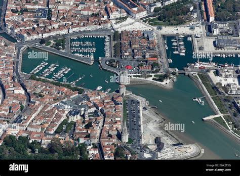 France Charente Maritime 17aerial View Of La Rochelle Harbour Stock