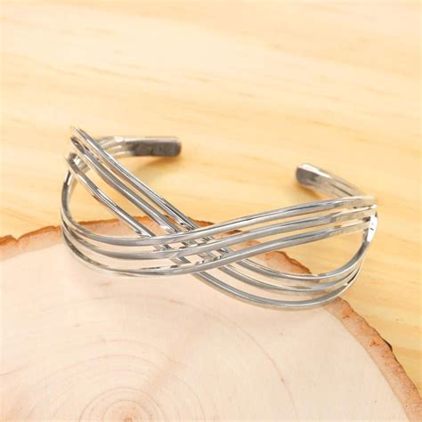 Silver Infinity Cuff Bracelet, Minimalist Bracelet, Simple Cuff ...