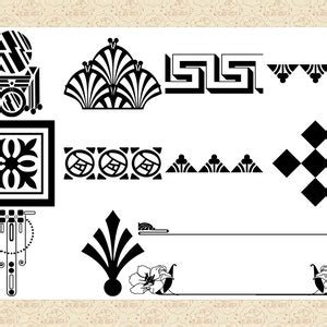 Art Deco Nouveau Ornamental Elements Ai Eps Not Svg Png Gatsby Style