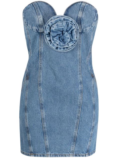 Magda Butrym Floral Appliqu Denim Minidress Editorialist