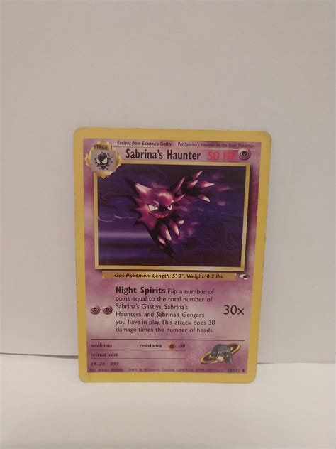 Pokemon Card Sabrinas Haunter Gym Challenge Etsy