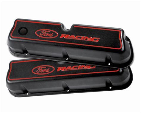 Ford Racing Mustang Logo Tall Valve Covers Carbureted Blackred M 6582 L302