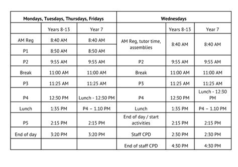 Highlands School - School Day/Term Dates