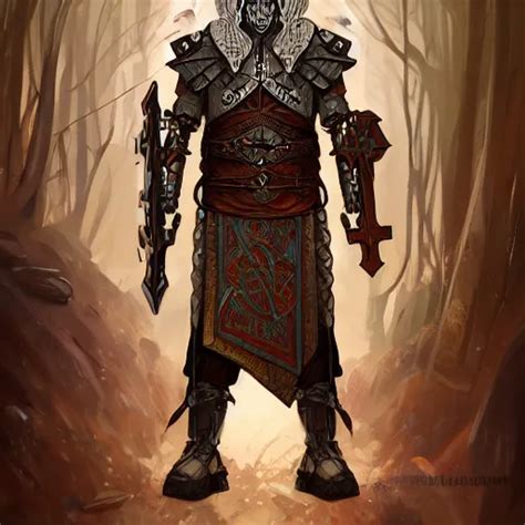 KREA Beautiful Magical Warforged Construct Humanoid Wood Steel Holy