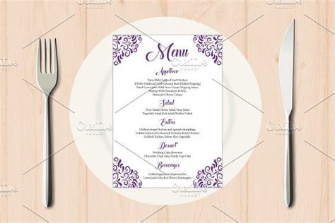 Printable Wedding Menu Template | Wedding menu template, Printable ...