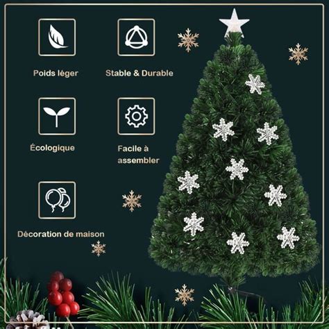 Costway Sapin De No L Artificiel Led Lumineux Cm Avec Branches