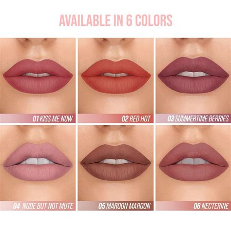 Tintark Matte Liquid Lipstick Red Nude Peach Pink Rose Mauve Shades