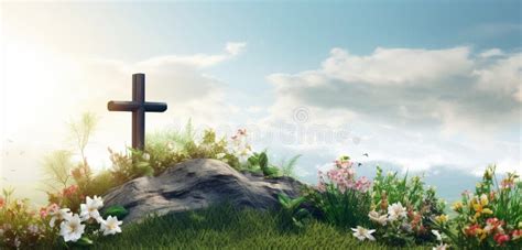 A Easter Cross on the Png Background Stock Illustration - Illustration ...