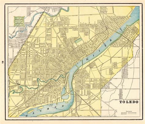 1900 Antique TOLEDO Street Map Of Toledo Ohio City Map Toledo Etsy