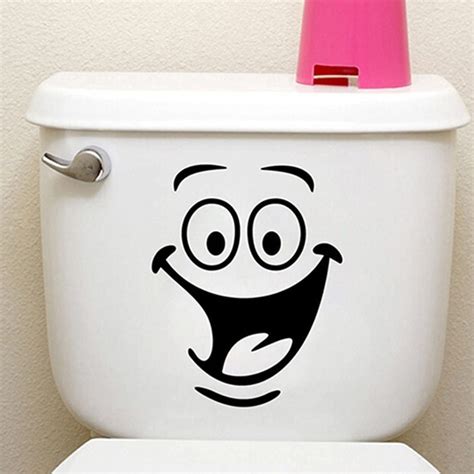 Buy Smiley Face Toilet Sticker Funny Bathroom Stickers Toilet Seat