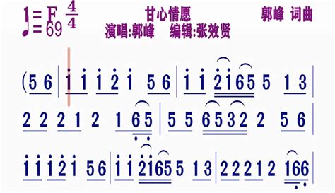 【张效贤爱音乐】郭峰演唱的《甘心情愿》动态简谱 2万粉丝1万作品期待你的评论音乐视频 免费在线观看 爱奇艺