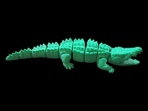 Crocodile 3d Printed Articulated Movable Joints Reptile Lizard Etsy