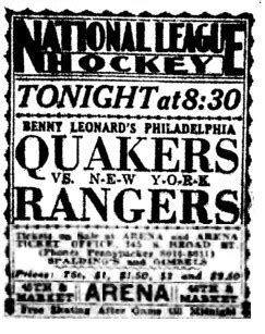 Flyers History - Philadelphia Quakers