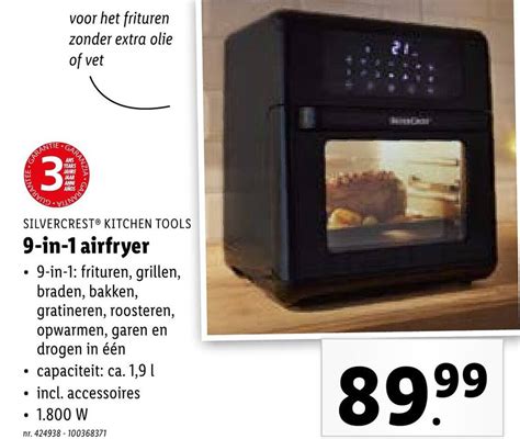 SILVERCREST KITCHEN TOOLS 9 In 1 Airfryer 1800W Promotie Bij Lidl