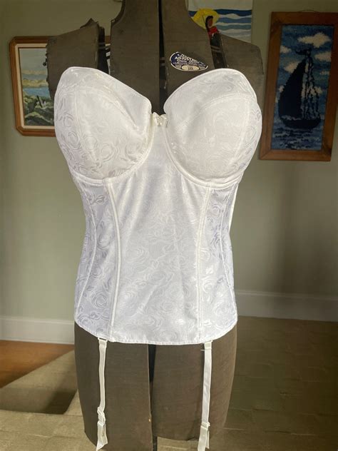 Felina Lingerie Vintage Corset Bustier With Garters White Bridal