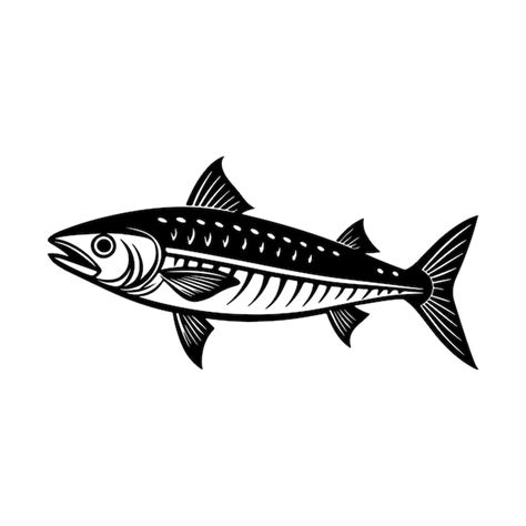 Premium Vector Mackerel Fish Silhouette Vector Illustration