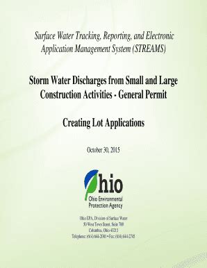 Fillable Online Epa State Oh Storm Water Discharges From Small And