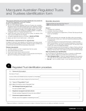 Fillable Online Macquarie Macquarie Australian Regulated Trusts And