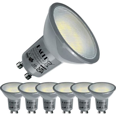 Ampoule Led Gu Blanc Froid W Quivalent Halog Ne W Lot De