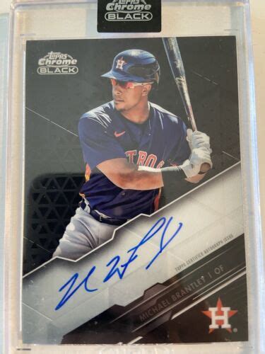 Michael Brantley Houston Astros Topps Chrome Black Auto Ebay