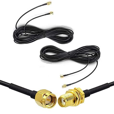 Coronir 2pack 33ft Sma Extension Cable Sma Male To Sma Female Rf Connector Adapter