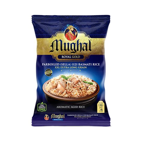 Royal Gold Parboiled Sella 1121 Basmati Rice Foods By Mughal