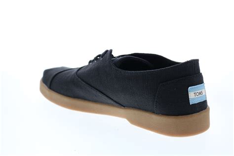 Toms Cordones Westside 10014296 Mens Black Canvas Lace Up Lifestyle Sneakers Shoes 11 Ruze Shoes