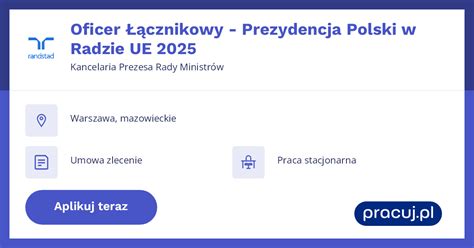 Oferta Pracy Oficer Cznikowy Prezydencja Polski W Radzie Ue