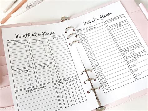 Day At A Glance Template Database