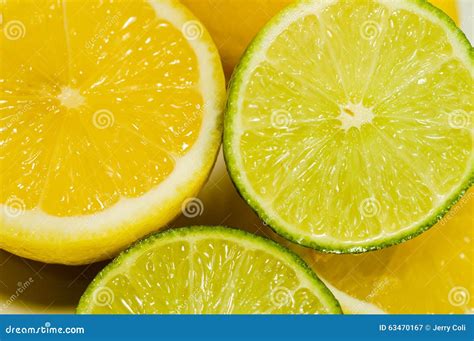 Sliced Fresh Lemons And Limes Stock Image Image Of Colorful Limes