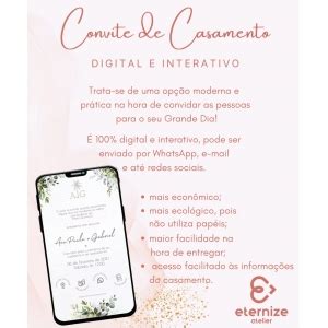 Convite Casamento Digital Interativo Personalizado Eternize Atelier