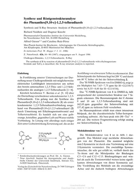 Pdf Synthese Und R Ntgenstrukturanalyse Des Phenanthro C