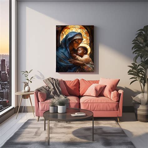 African American Virgin Mary Prints Black Virgin Mary Wall Art Black