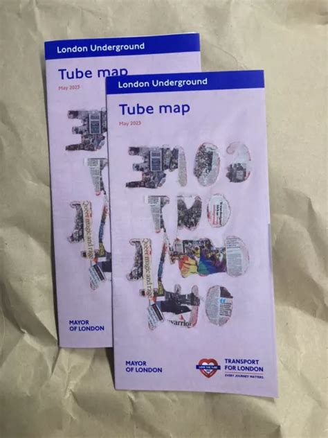 2 X London Underground Tube Map May 2023 Current Edition TFL