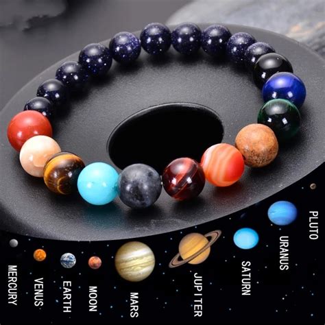 The Eight Planets Bracelets Natural Stone Beads Chakra Yoga Bracelet