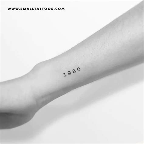 Birth Year Temporary Tattoo Set Of Small Tattoos Date